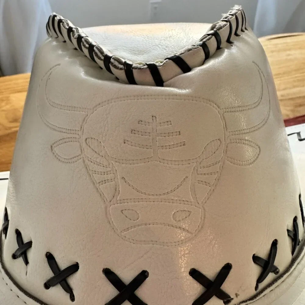 White Bull‎ Cowboy Hat Black Stitch | Rodeo | Chicago Fan Style
